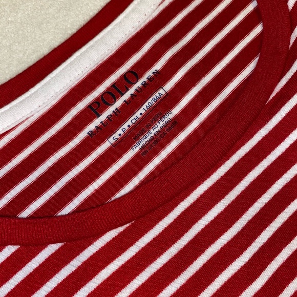 Polo Red & White Cotton Jersey Crewneck Tee - Picture 3 of 6